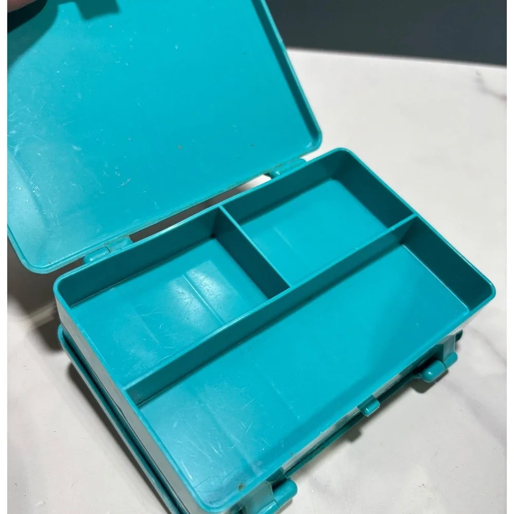 Caboodles Mini Teal Double Sided Organizer Case Small Jewelry Storage